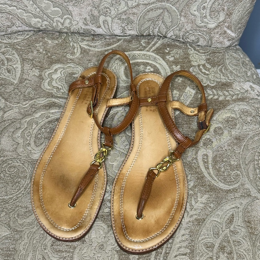 Sperry Top Sider Gold Cup Sandal with Gold Chain Detail